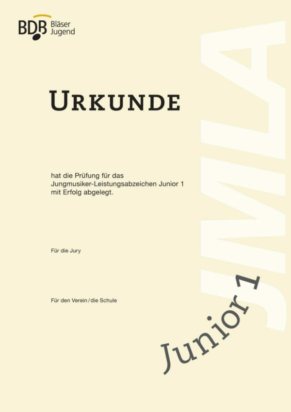 Juniorabzeichen Urkunde